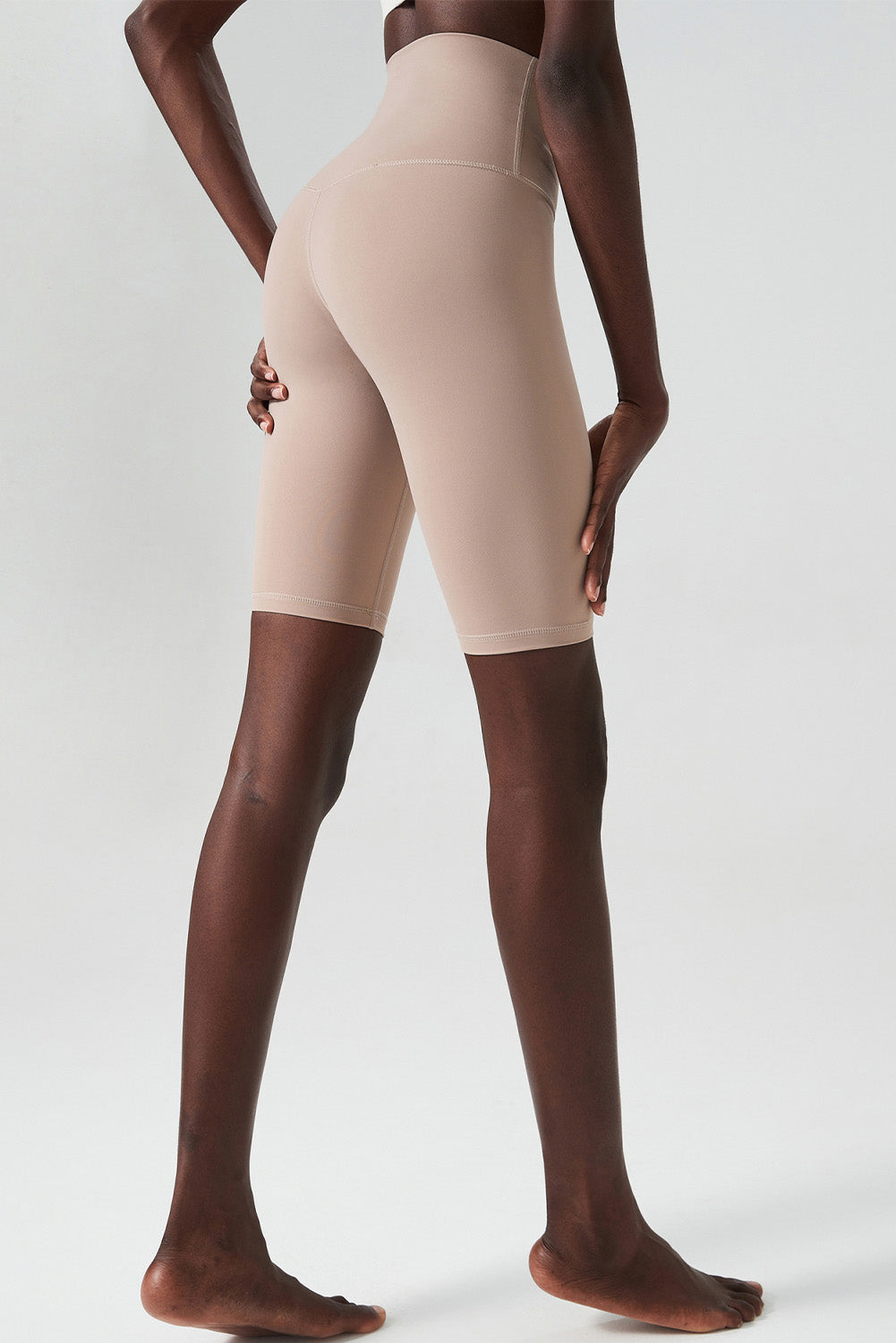 Rose Tan High Waist Seamless Skinny Active Shorts