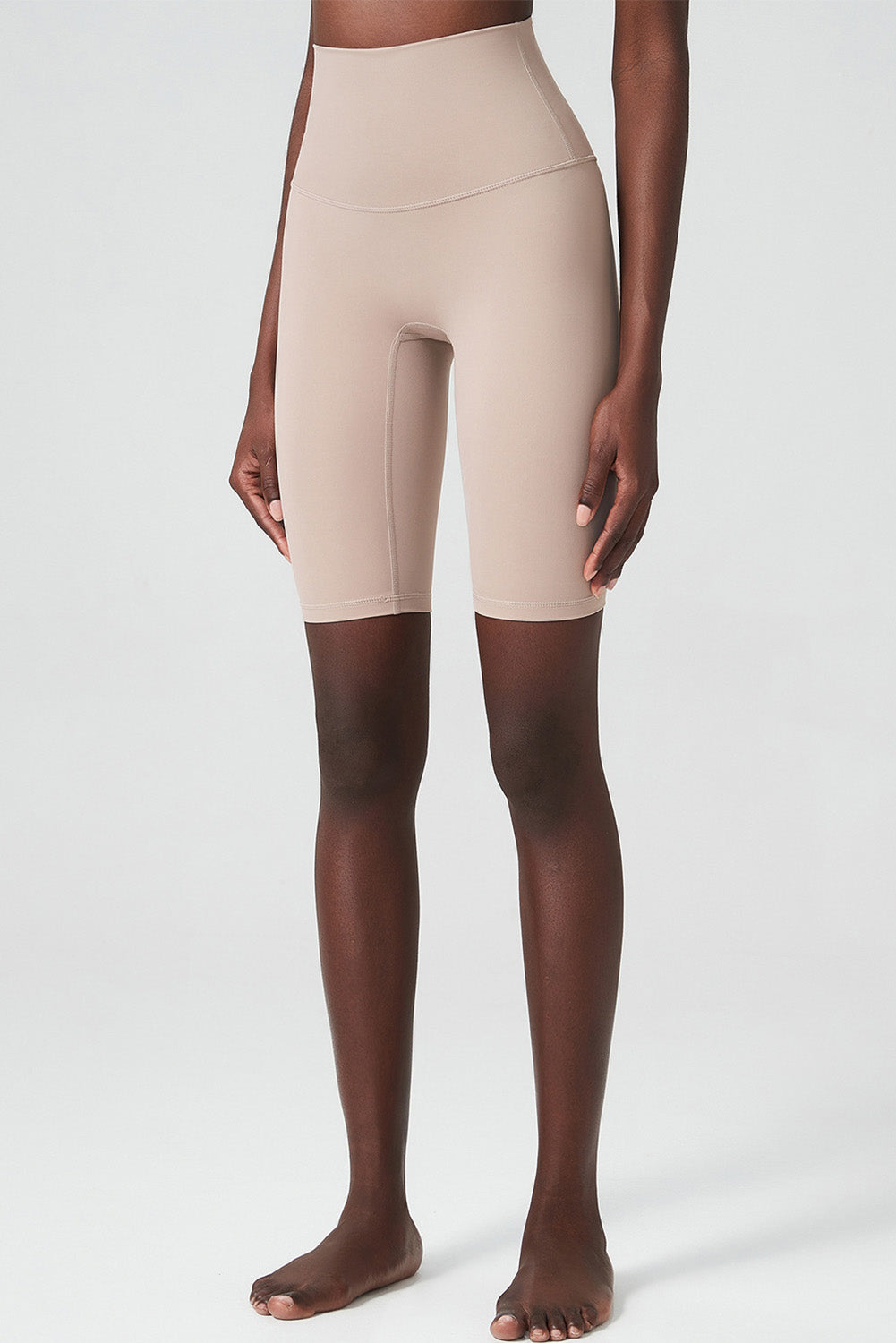 Rose Tan High Waist Seamless Skinny Active Shorts