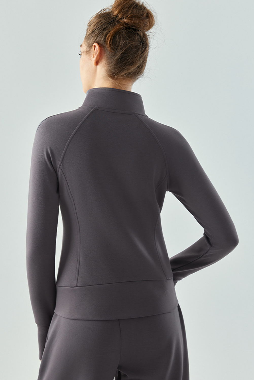 Active Solid Zipper Yoga Coat