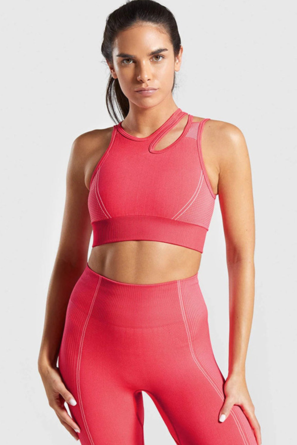 Cutout Strappy Sleeveless Active Crop Top
