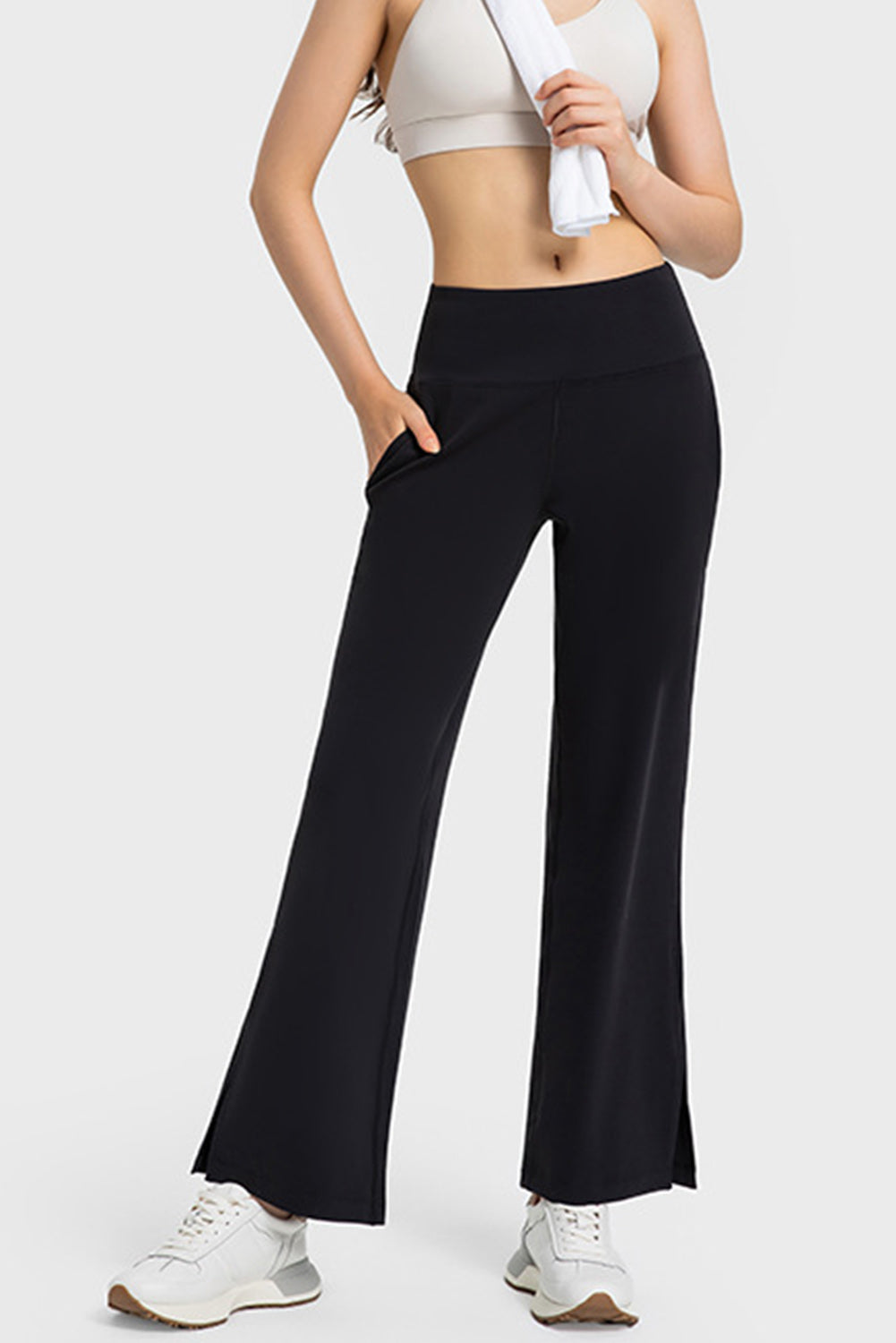 High Waist Split Flare Yoga Pants