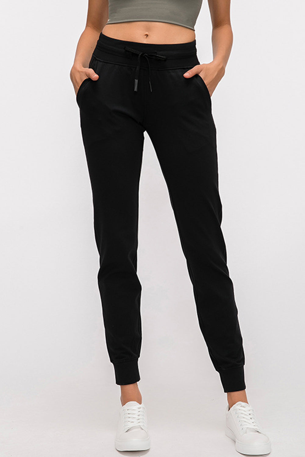 Pocketed Drawstring High Waist Active Joggers