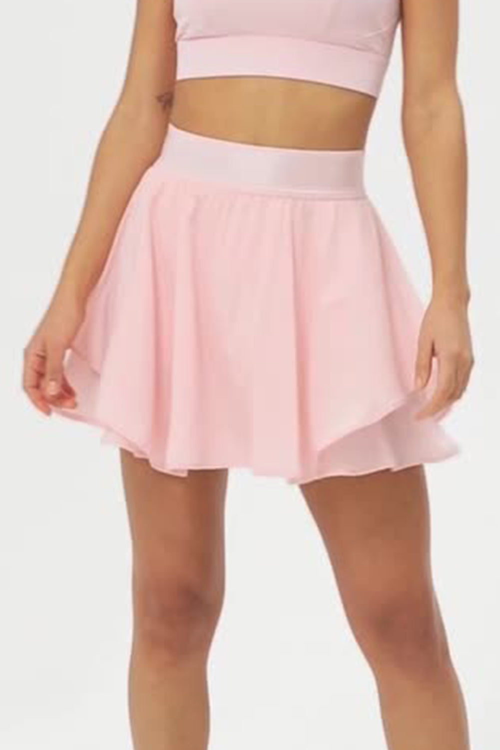 Ruffled Hem High Waist Workout Skorts