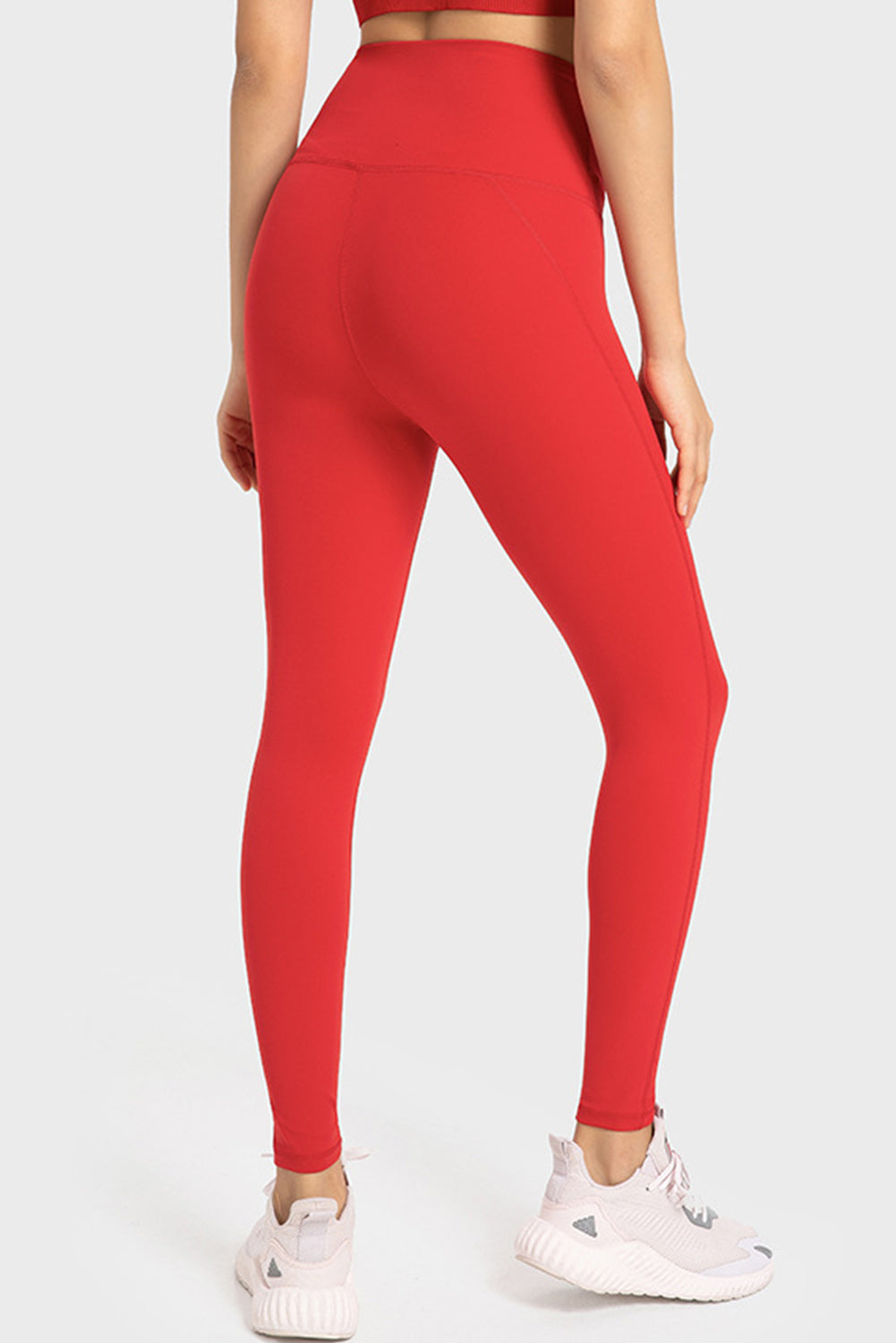 Solid Color High Waist Tummy Control Active Leggings