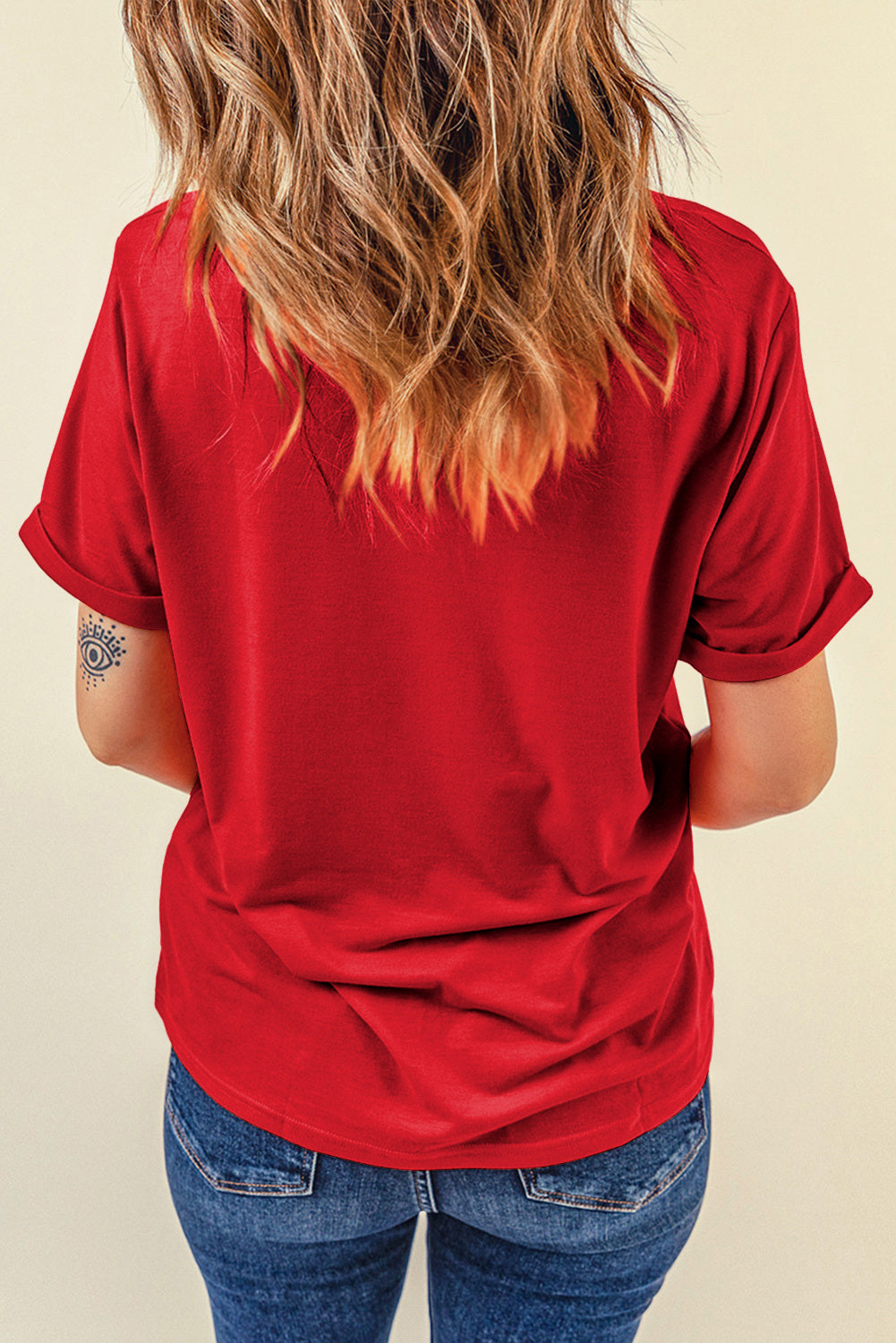 XOXO Heart Shaped Print O Neck Casual T Shirt