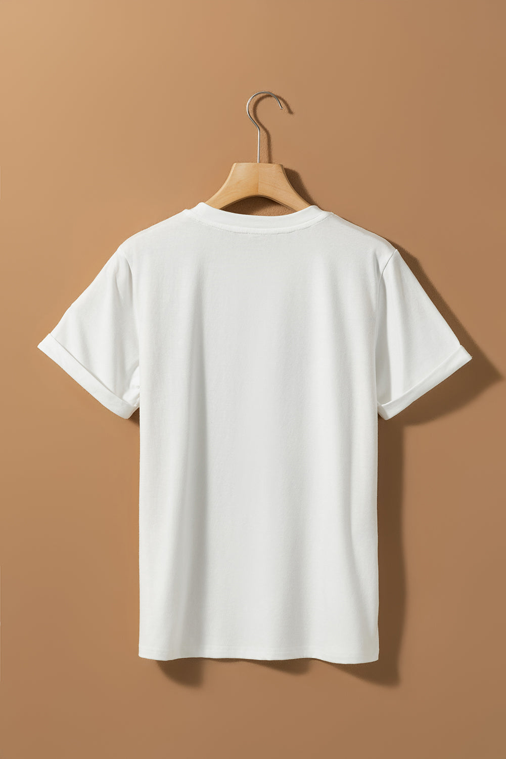let love in Heart Shaped Rhinestone Crew Neck T Shirt