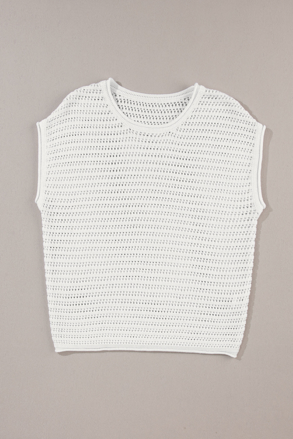 Hollow Out Knit Cap Sleeve Sweater