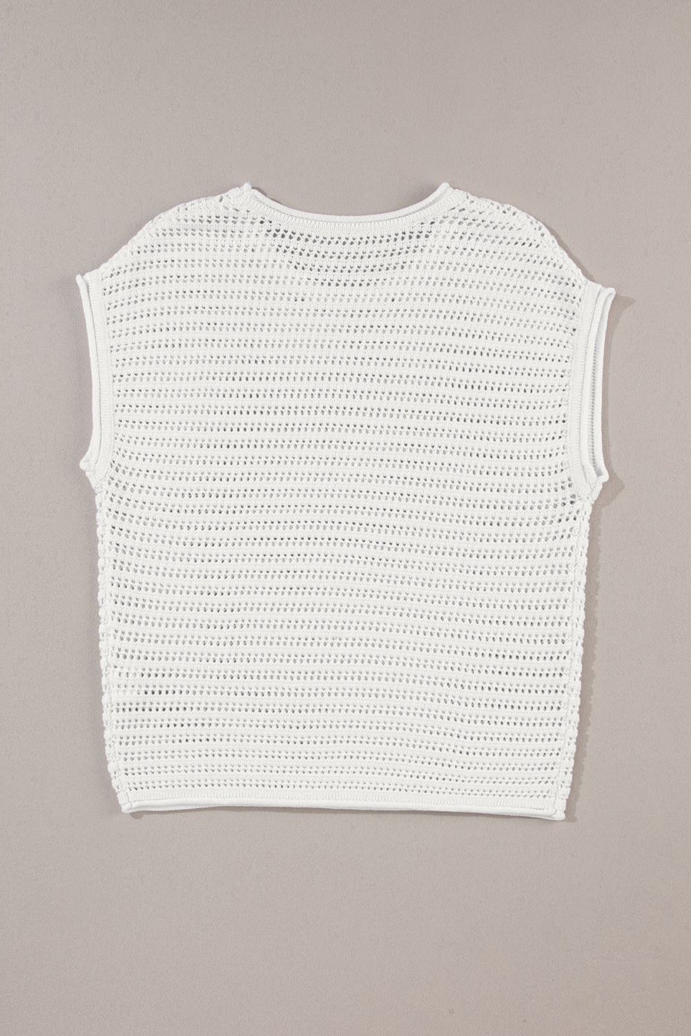 Hollow Out Knit Cap Sleeve Sweater