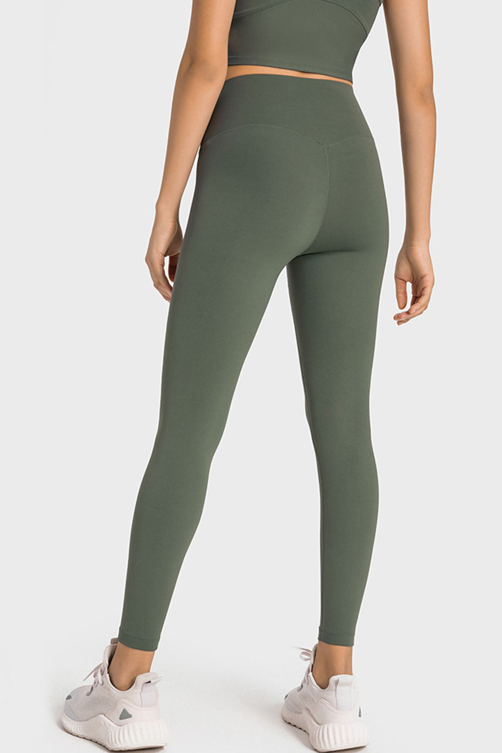 Wide Waistband Seamless Ankle Leggings