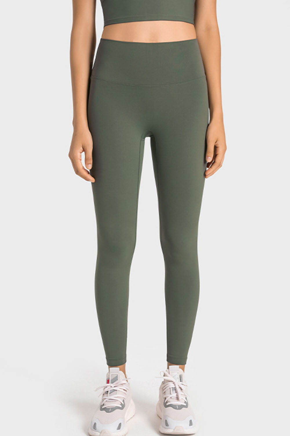 Wide Waistband Seamless Ankle Leggings