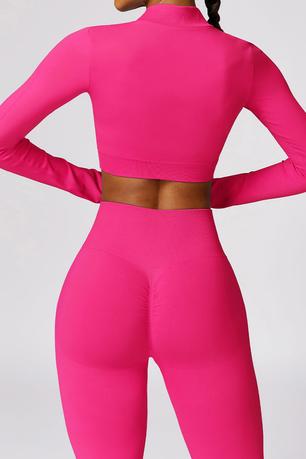 Long Sleeve Crop Top and Flare Pants Workout Set