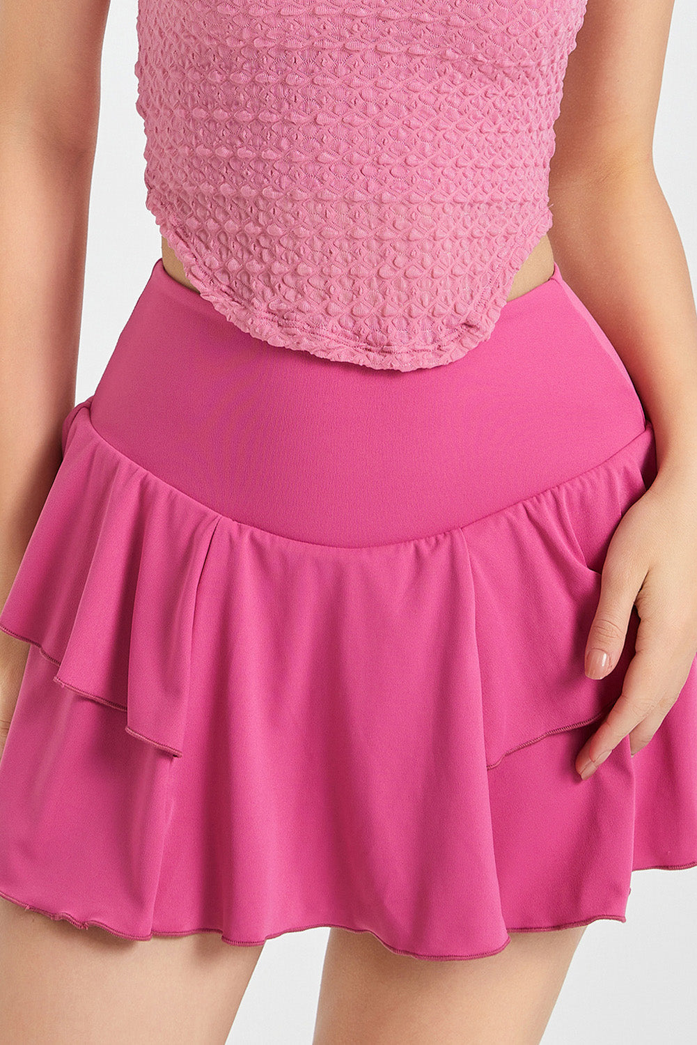 High Waist Ruffled Sports Athletic Skirt