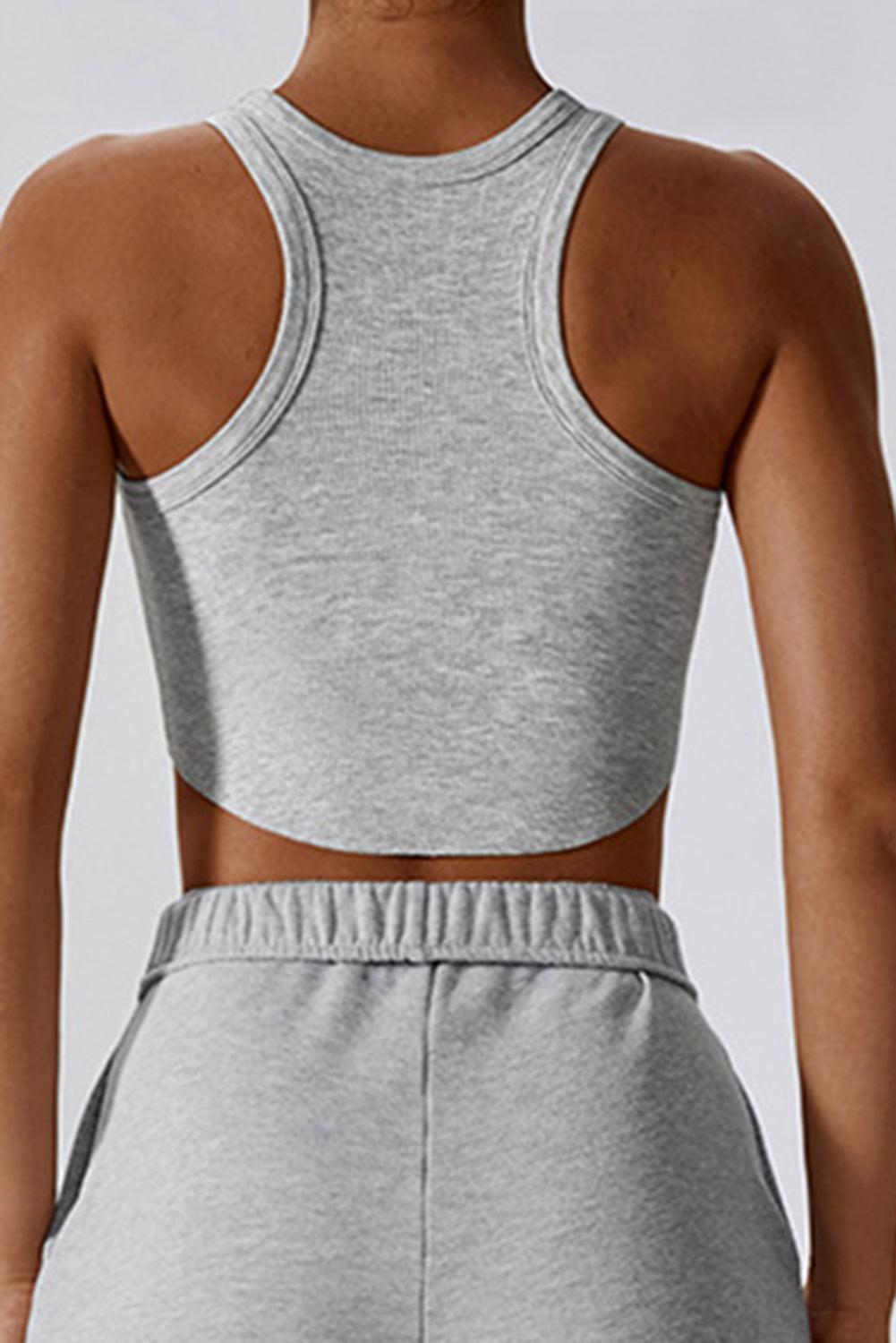 Ribbed Active Sports Cropped Tank Top
