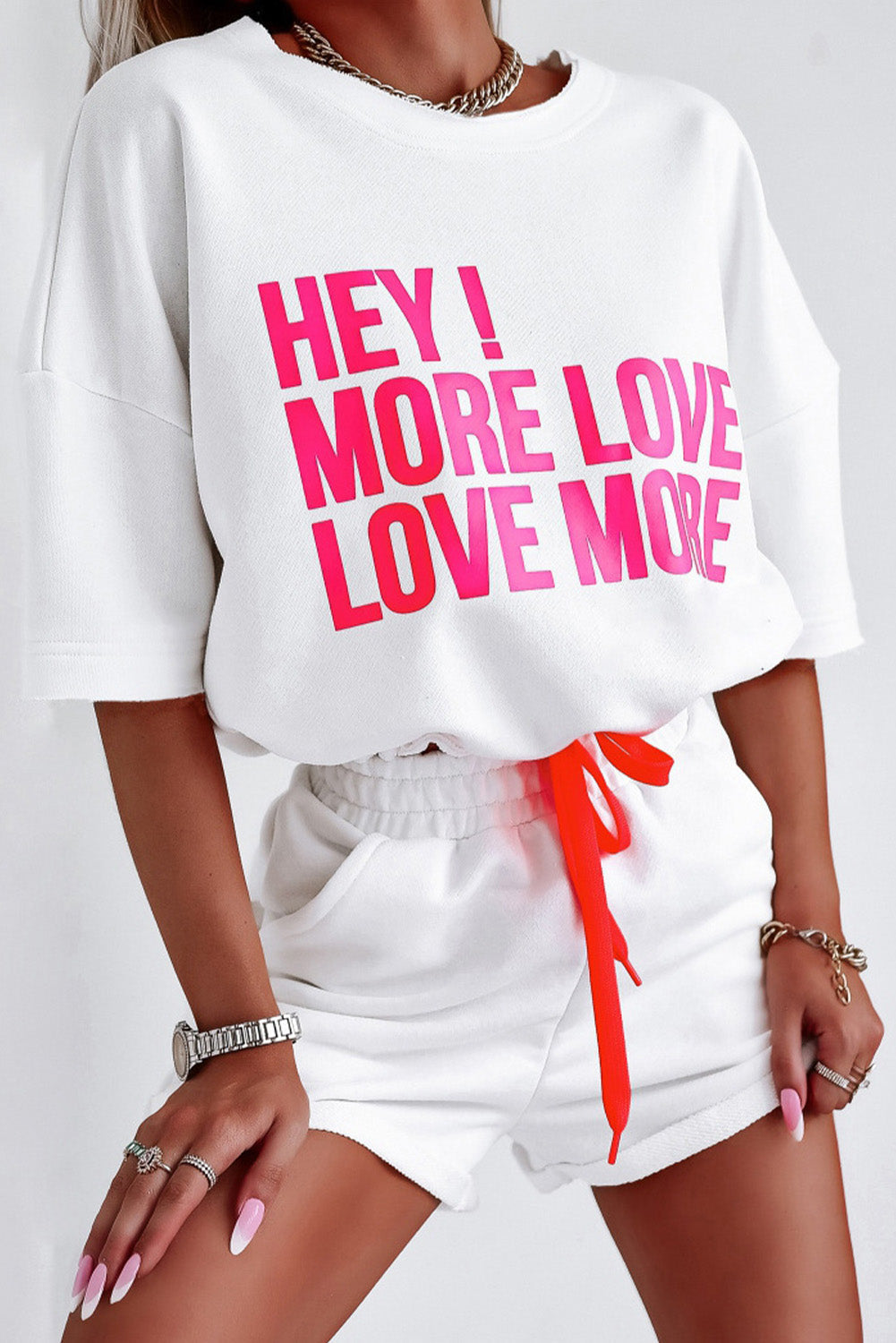 HEY MORE LOVE LOVE MORE Letter Active Sports Set